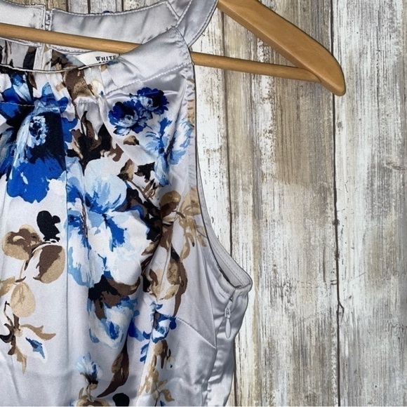 White House Black Market Lavender Floral Sleeveless Blouse - Picture 2 of 8